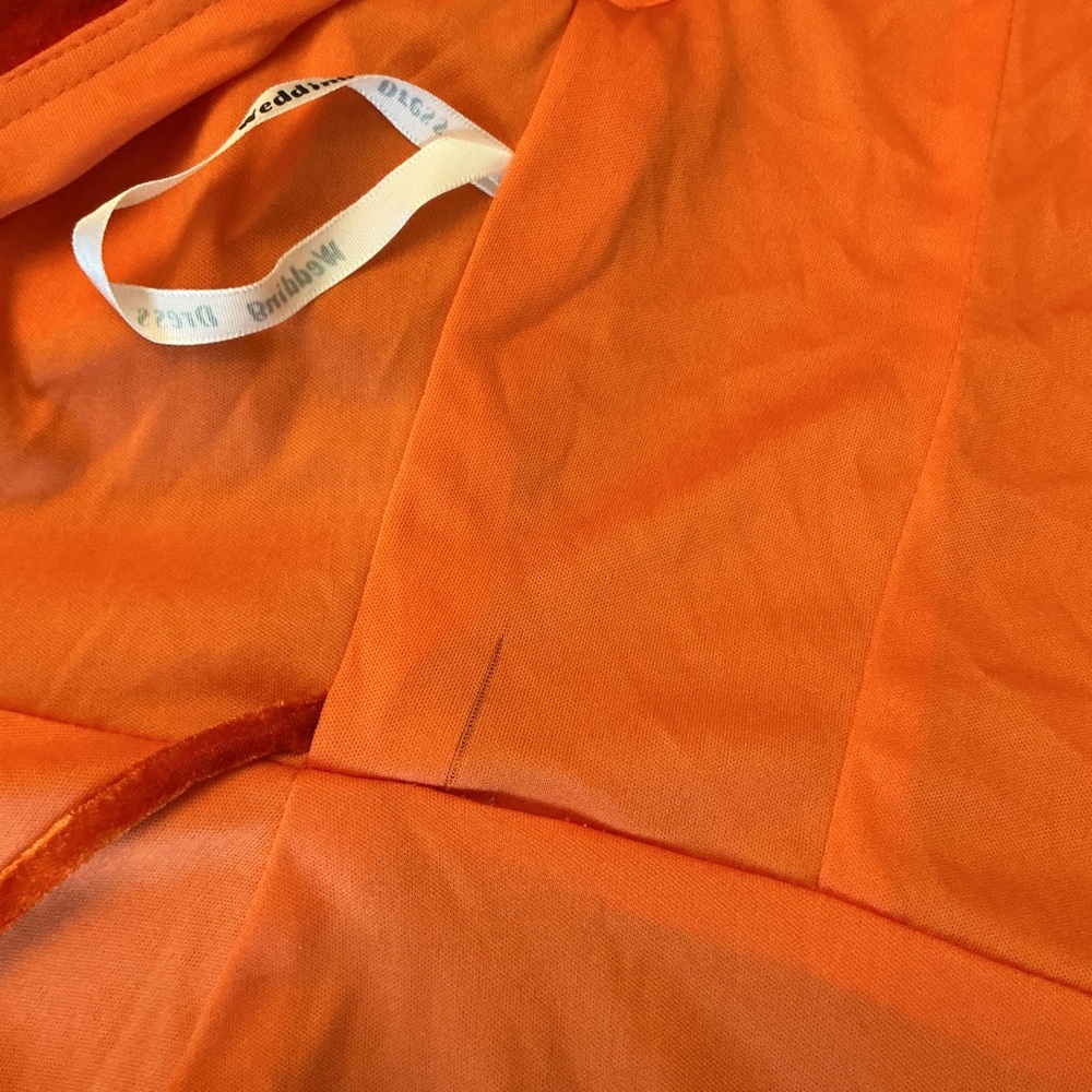 Pomuyoo Velvet Wrap Maxi Dress Burnt Orange Long Sleeve Size 6 - Picture 10 of 12